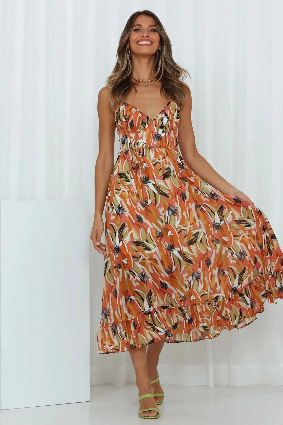 Levoire | Robe à bretelles imprimée Rosa