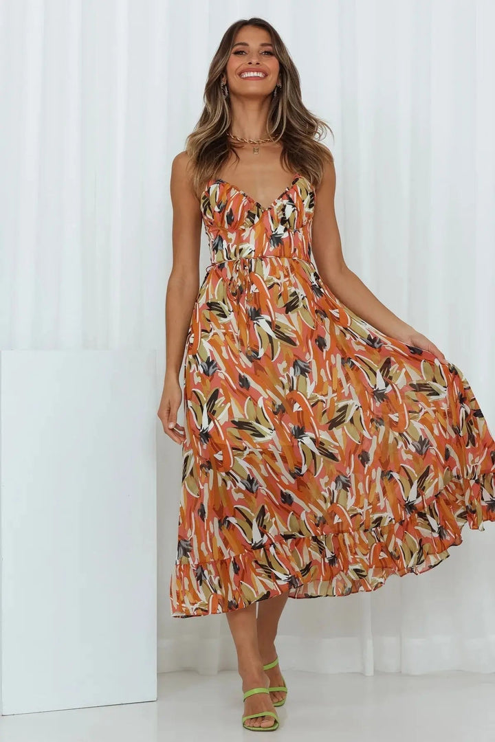Levoire | Robe à bretelles imprimée Rosa