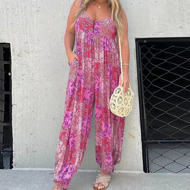 Levoire | Romper À Encolure Droite À Taille Lâche Rosa