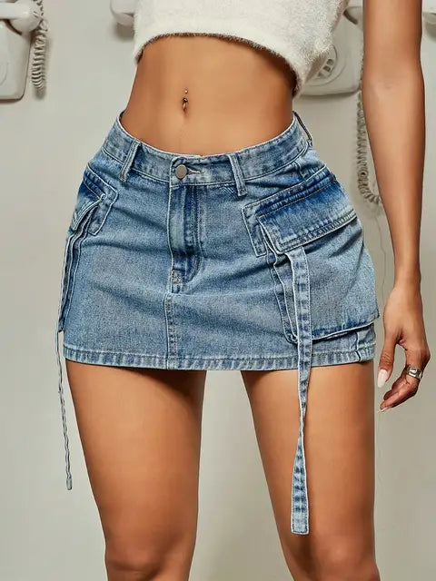 Levoire | Jupe en denim mini Bleu