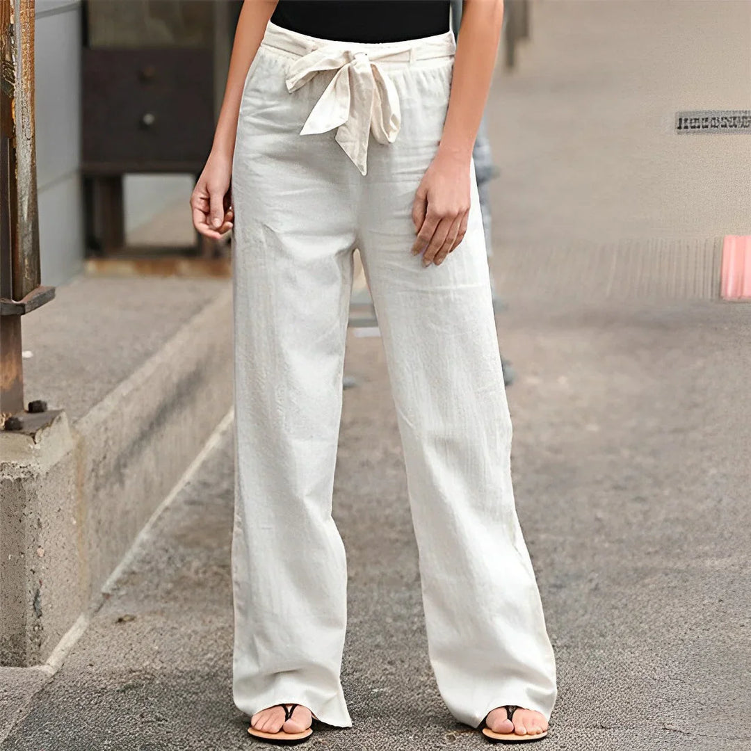 Levoire | Pantalon Confortable Taille Haute Pour Femmes Blanc