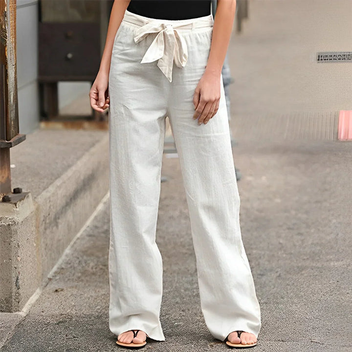 Levoire | Pantalon Confortable Taille Haute Pour Femmes Blanc