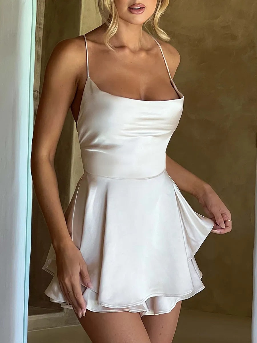 Levoire | Robe Dos Nu Avec Col En V Blanc