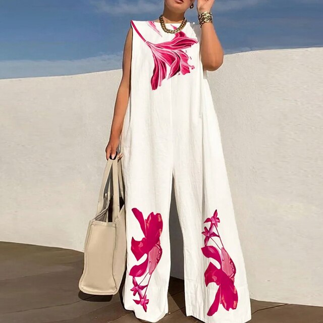 Levoire | Pantalon Avec Jambe Large Overall Blanc Rose