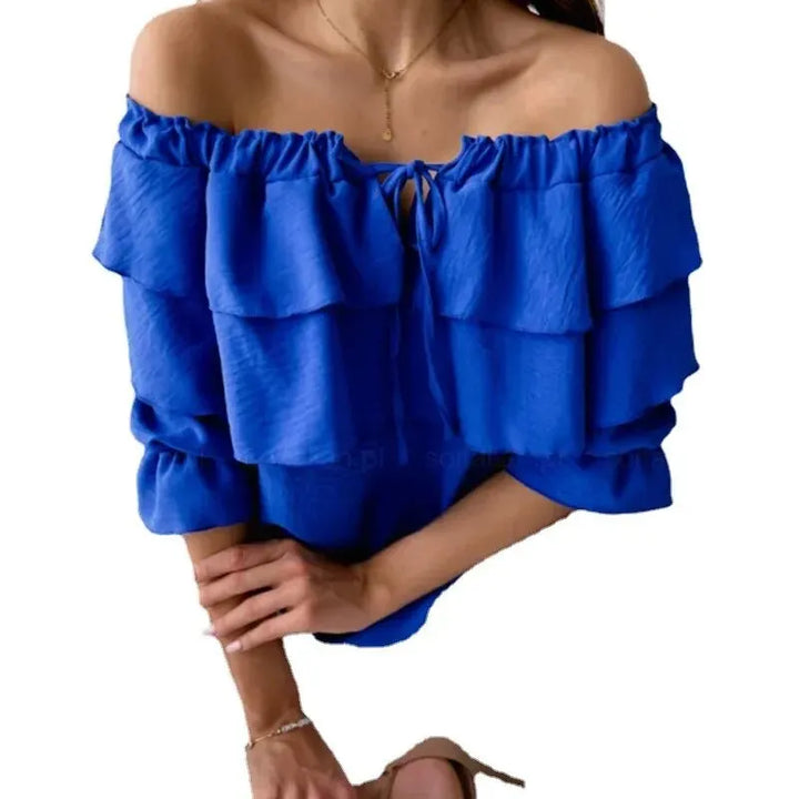 Levoire | Haut De Blouse En Chiffon Off-Shoulder Pour Femmes Avec Volants