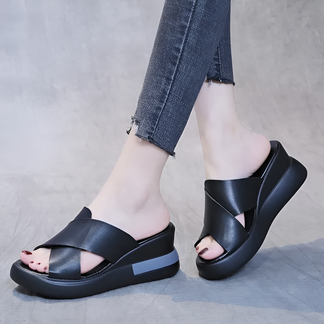 Levoire | Sandales À Plateforme Élégantes Pour Femmes Chausson noir