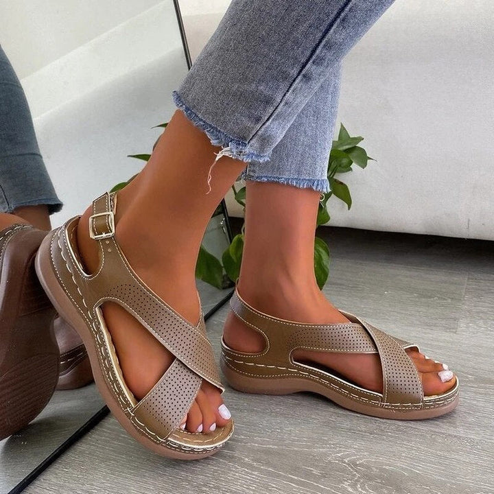 Levoire | Sandales Orthopédiques Compensées Chic Gris