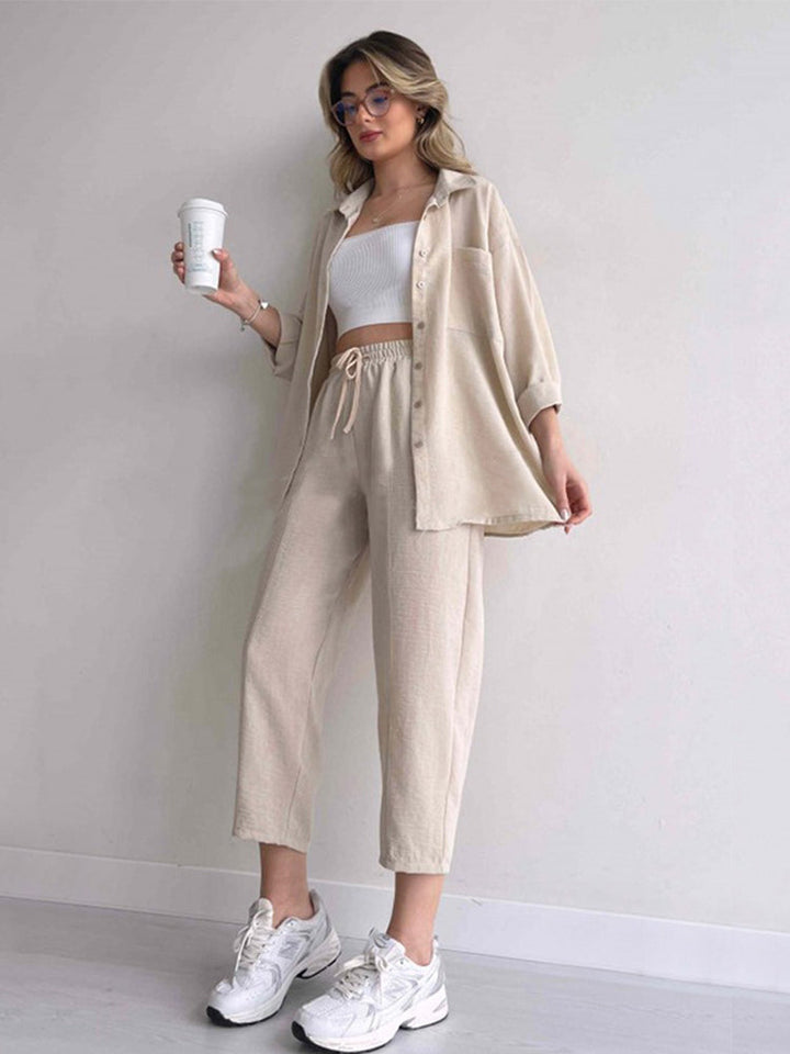 Levoire | Ensemble Chemise Et Pantalon Beige