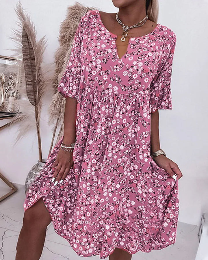 Levoire | Robe À Mi-Manches Avec Motif Floral Rosa