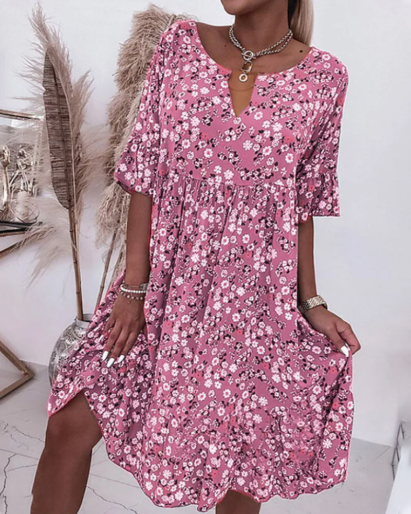 Levoire | Robe Midi Avec Motif Floral Rosa