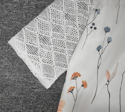 Levoire | Chemise Élégante Avec Un Motif Floral Et Un Décolleté En V