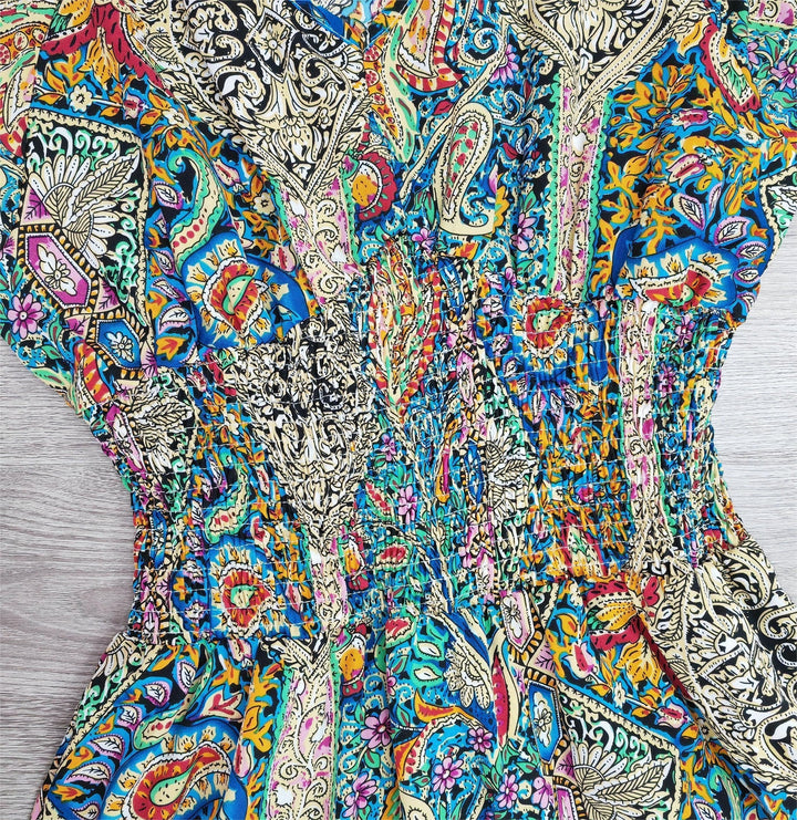 Levoire | Robe Maxi Avec Imprimé Vibrant Et Manches Courtes