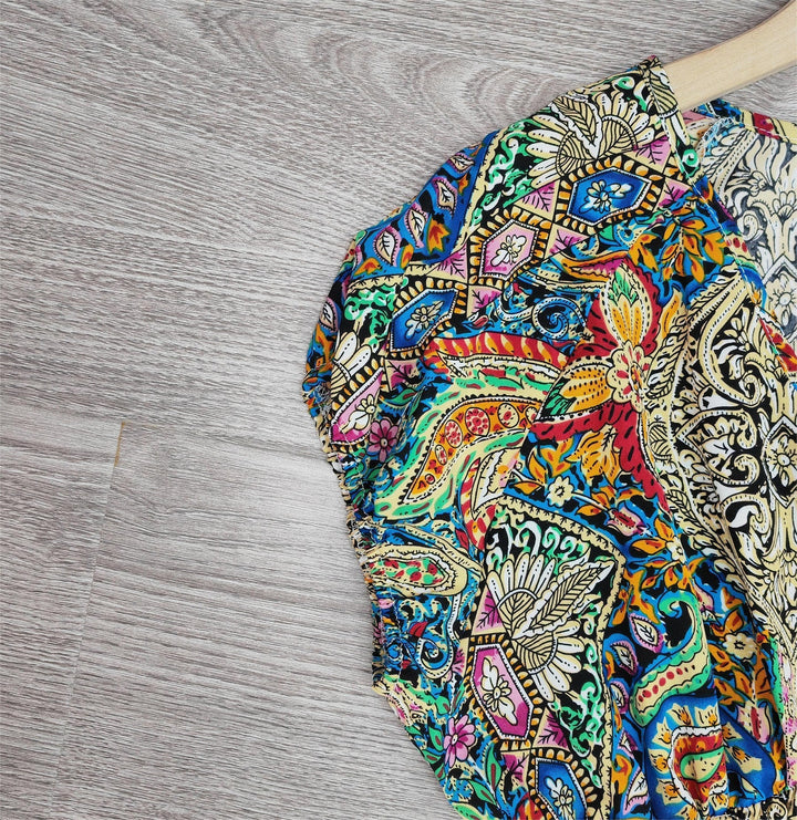 Levoire | Robe Maxi Avec Imprimé Vibrant Et Manches Courtes