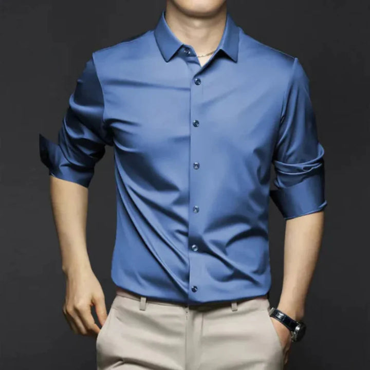 Levoire | Chemise Élégante à Manches Longues Boutonnée Bleu