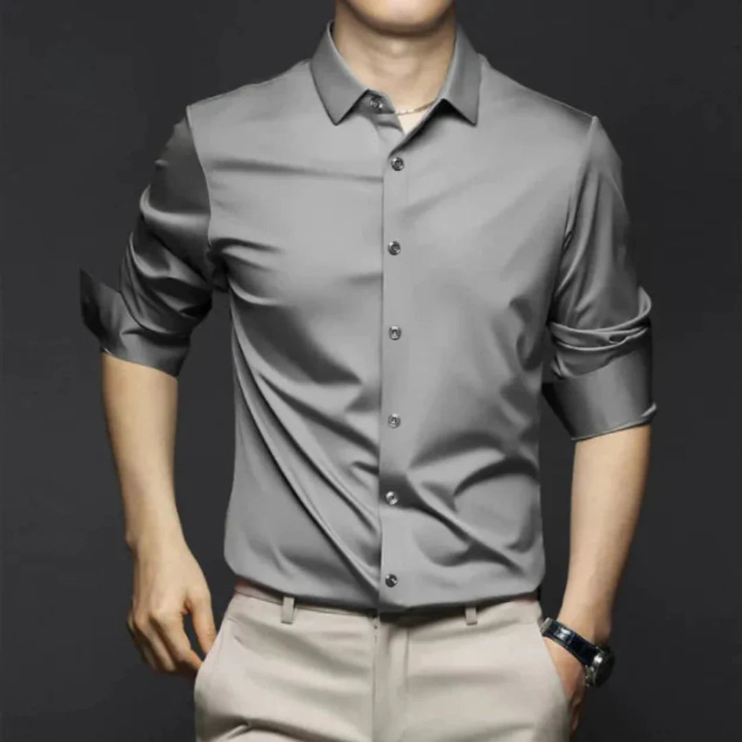 Levoire | Chemise Élégante à Manches Longues Boutonnée Gris