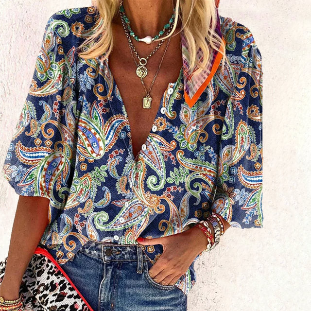 Levoire | Blouse Ethnique Weinlese Multicolore