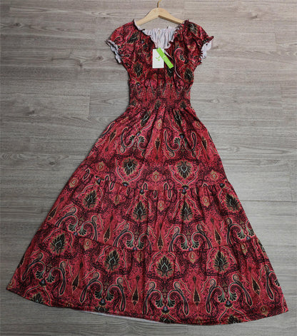 Levoire | Élégante Robe Maxi À Col En V Avec Taille Cintrée