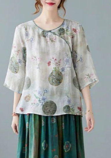 Levoire | Jupettes En Lin De Motif Mustankukka, Taille Élastique, Été