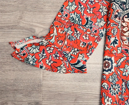 Levoire | T-Shirt À Col En V Avec Design De Mandala Coloré