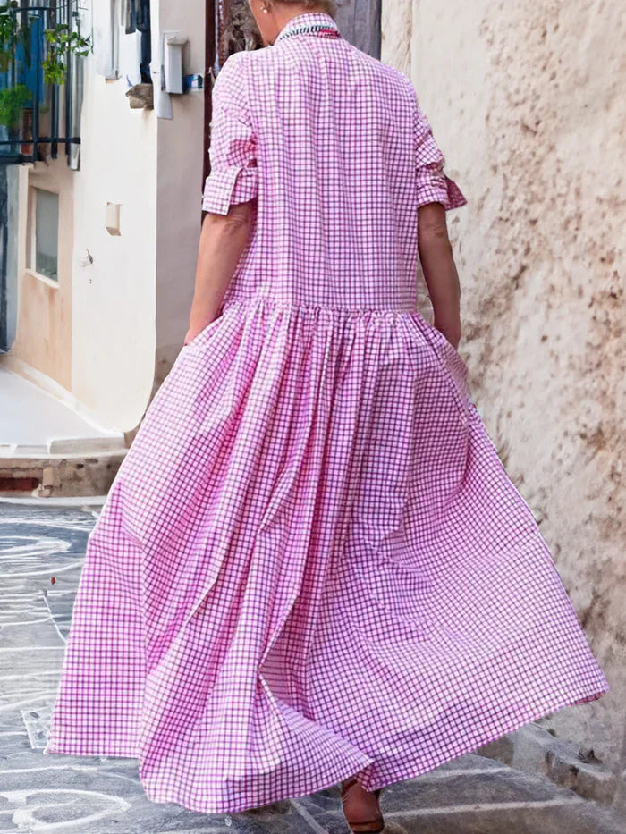 Levoire | Robe longue à manches longues en patchwork pour femmes