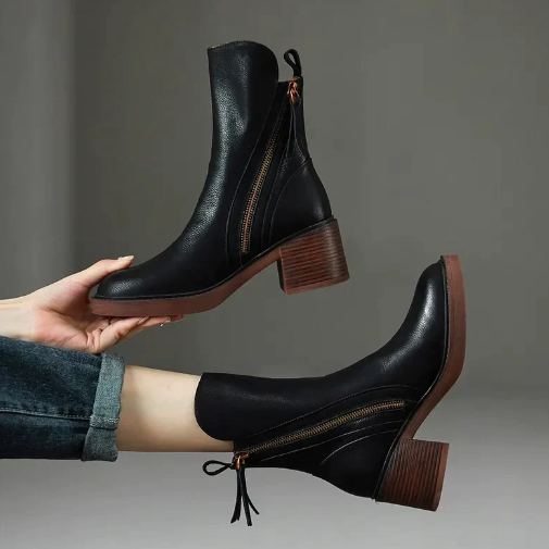 Levoire | Bottes À Talon Aigu En Pointe Antidérapantes Durables Avec Tirant Latéral Noir