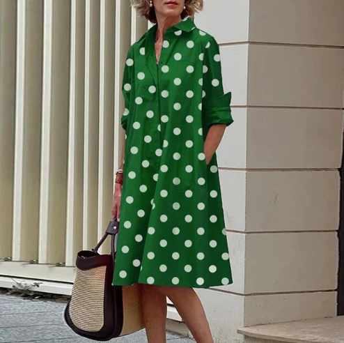 Levoire | Robe chemise unie pour femme Verde