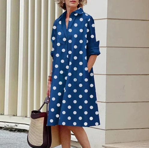 Levoire | Robe chemise unie pour femme Bleu
