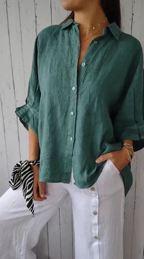 Levoire | Blouse D'Été Corail Vert