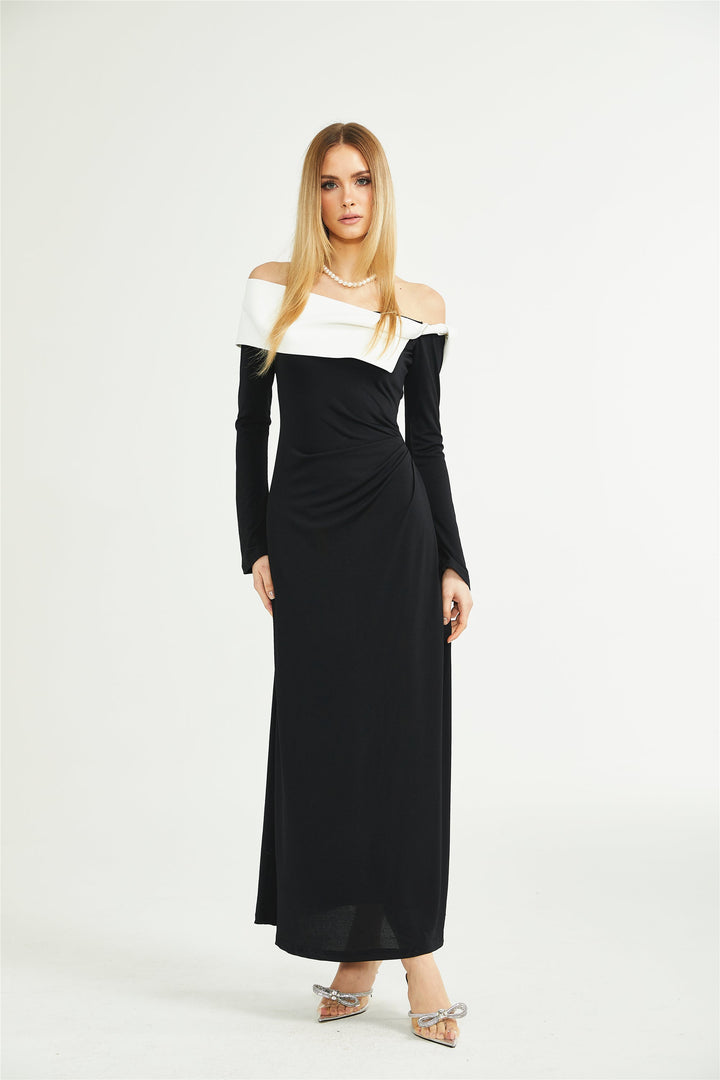 Levoire | Robe Maxi Asymétrique À Manches Longues