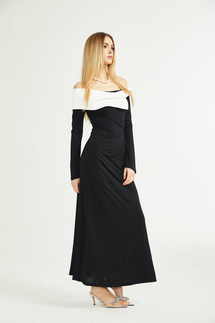 Levoire | Robe Maxi Asymétrique À Manches Longues