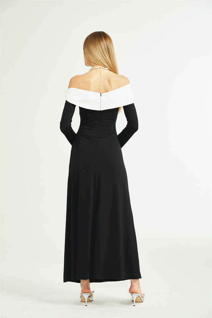 Levoire | Robe Maxi Asymétrique À Manches Longues