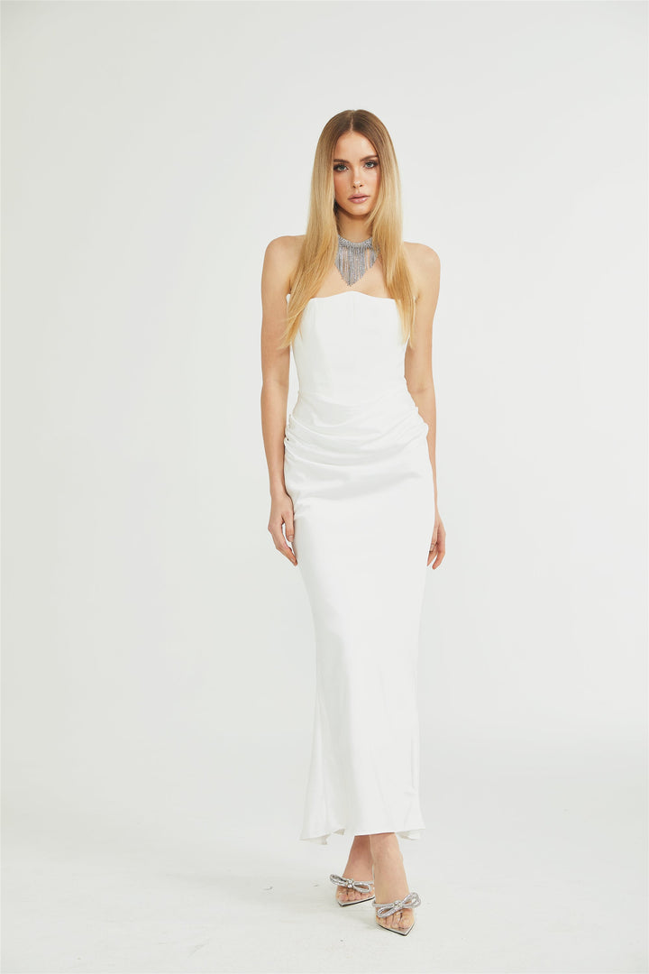 Levoire | Robe Maxi Drapée Off-Shoulder