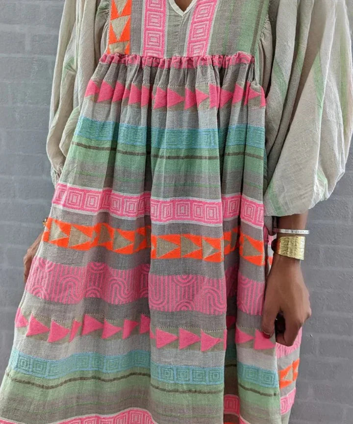 Levoire | Robe Maxi Colorée À Motifs Géométriques