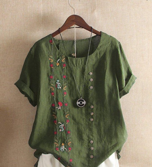 Levoire | Shift Chemises Et Tops Décontractés À Manches Courtes Vert