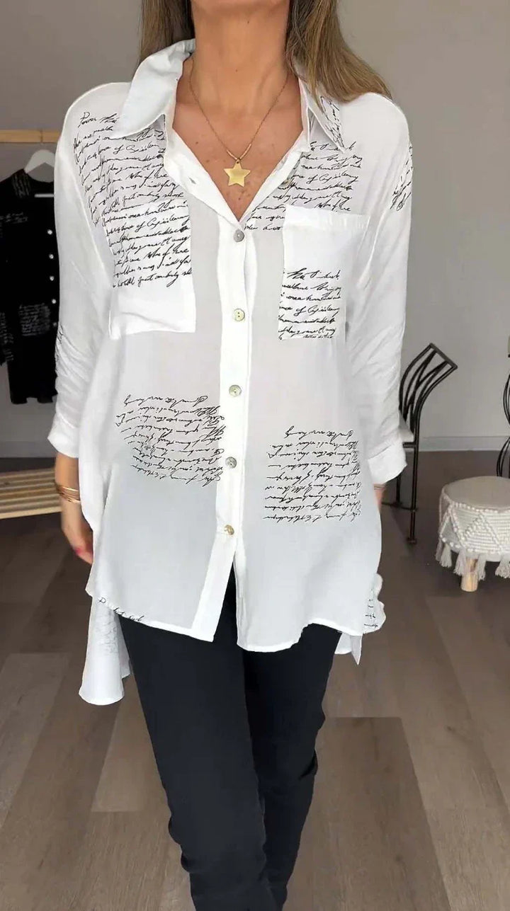 Levoire | Chemise Écrue Avec Impression Manuscrite Blanc