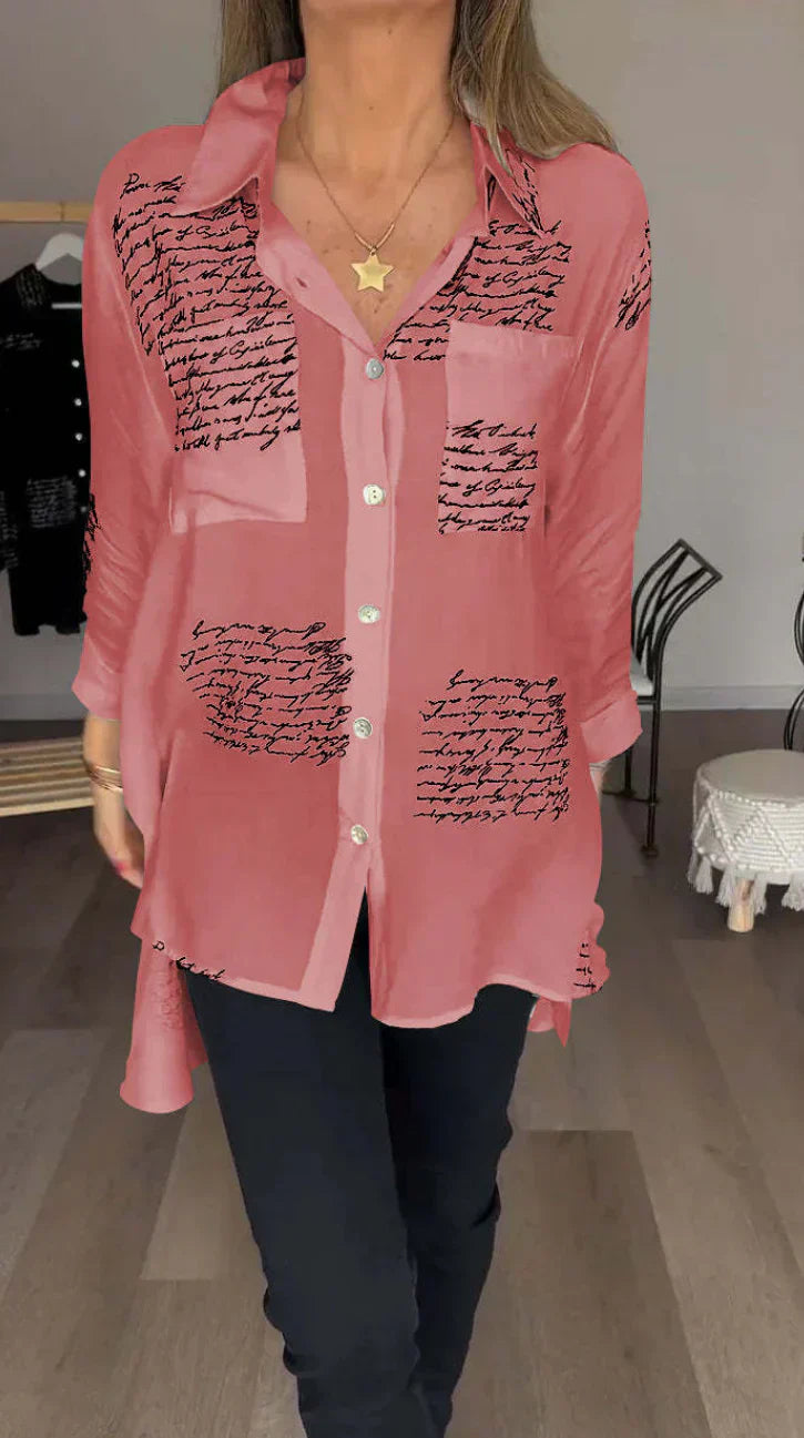 Levoire | Chemise Écrue Avec Impression Manuscrite Rosa