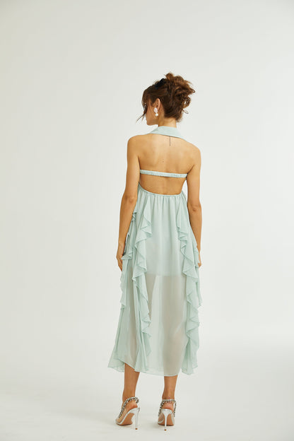 Levoire | Robe Midi À Volants Décorés