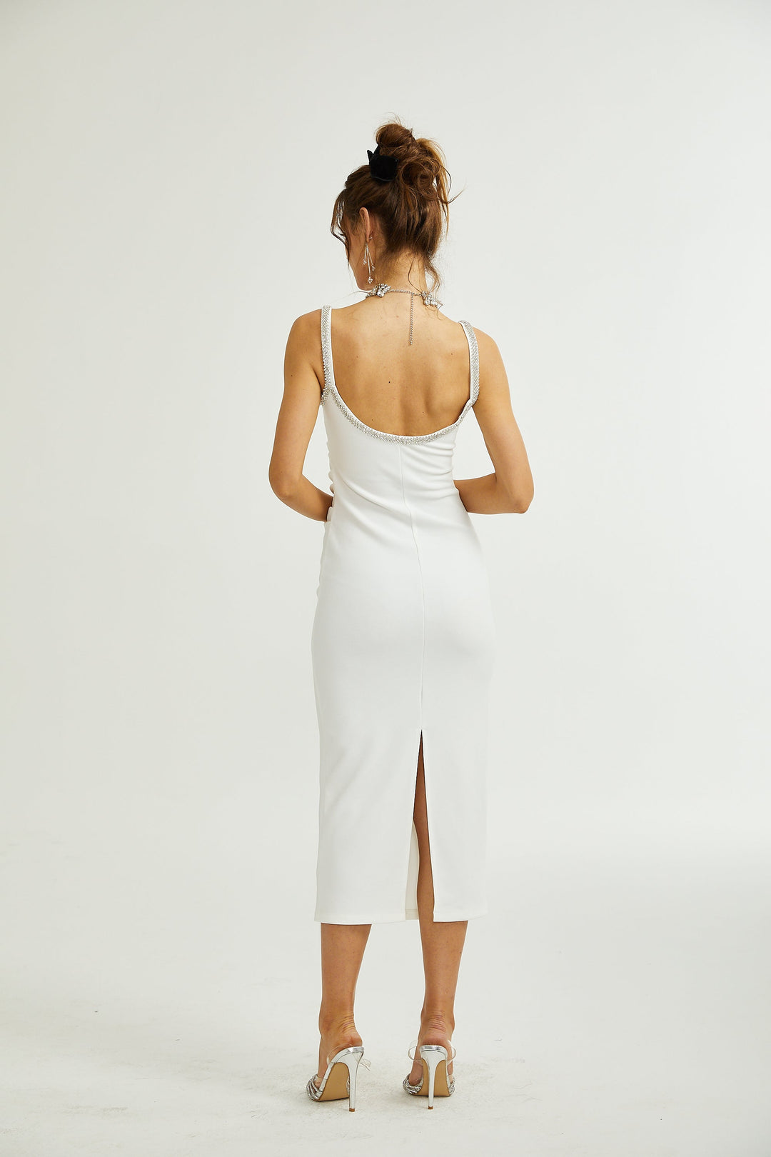 Levoire | Robe Midi Brodée De Cristaux
