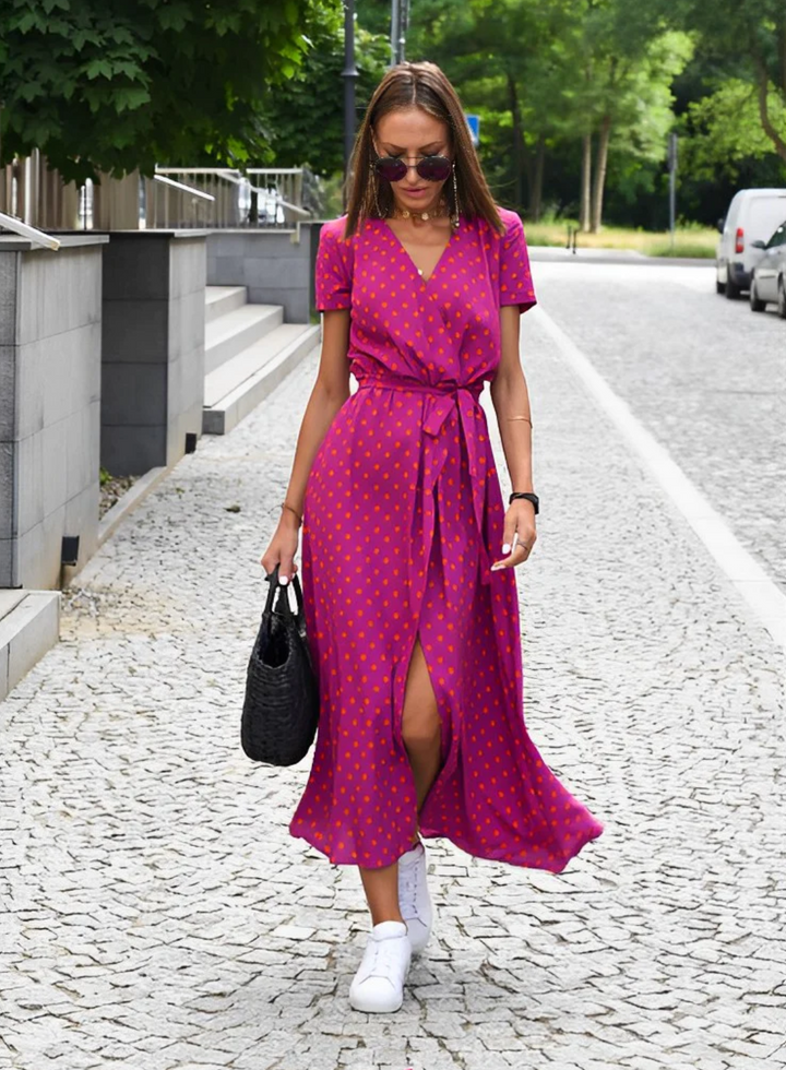 Levoire | Robe D'Été Élégante Robe Imprimée Pour Femmes Lila