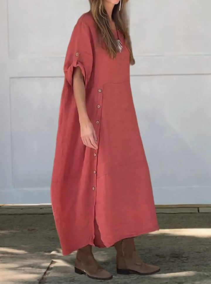 Levoire | Robe D'Été V Col Élégant Léger Style Rot