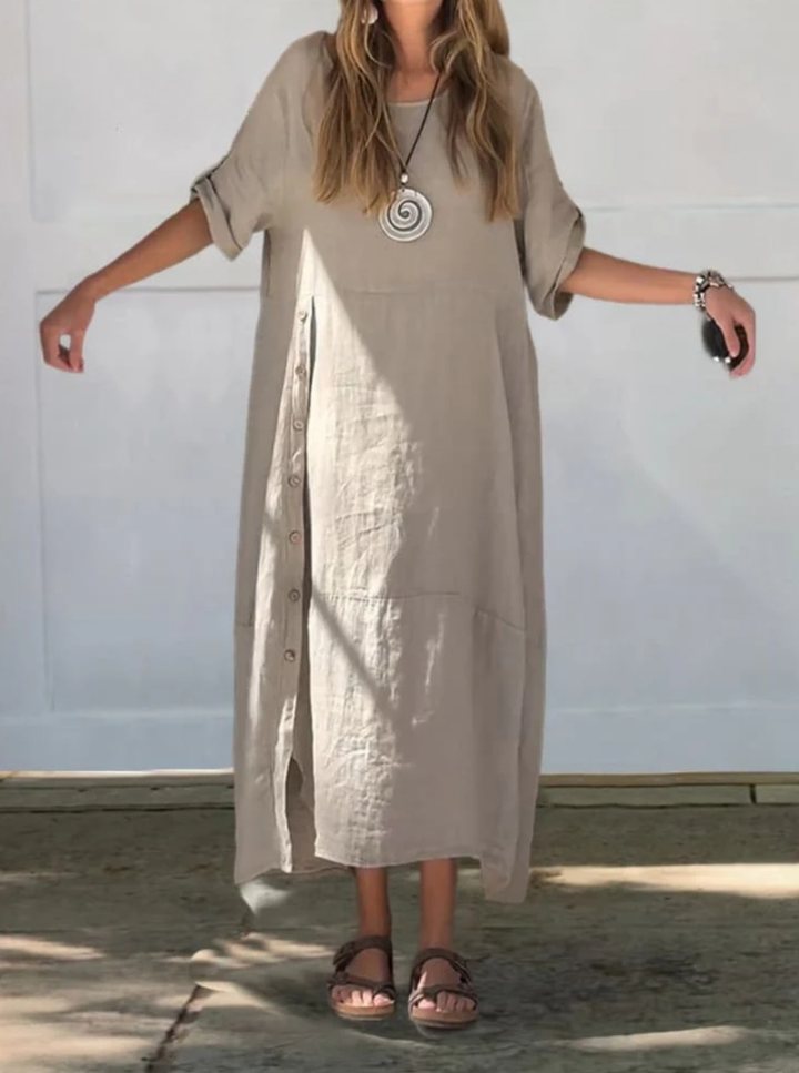 Levoire | Robe D'Été V Col Élégant Léger Style Sandy