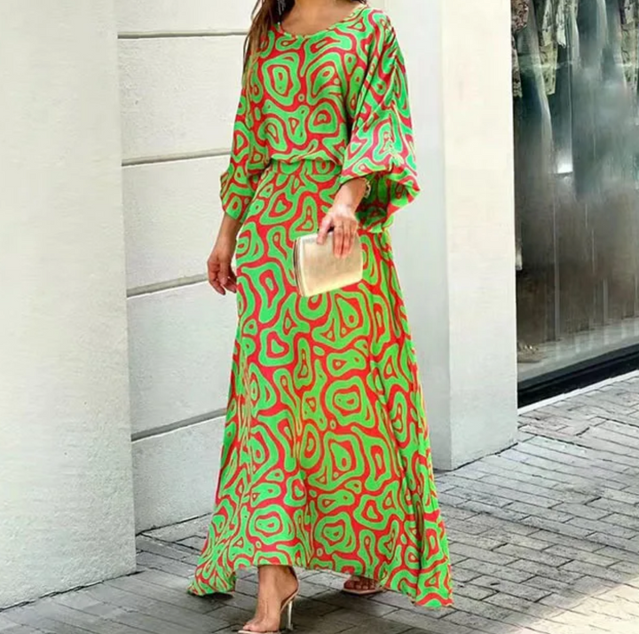 Levoire | Robe D'Été Sans Manches Col Rond Élégante Légère Vert