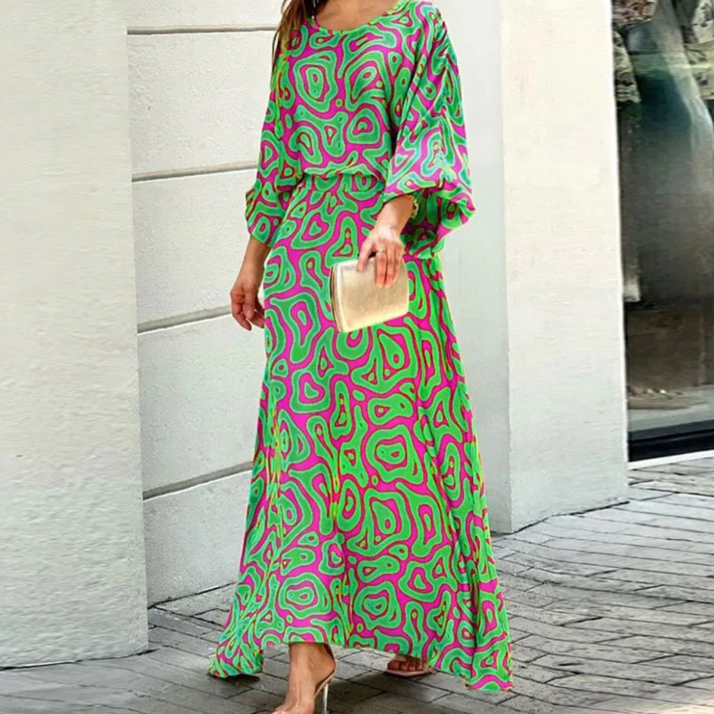 Levoire | Robe D'Été Sans Manches Col Rond Élégante Légère Bleu foncé