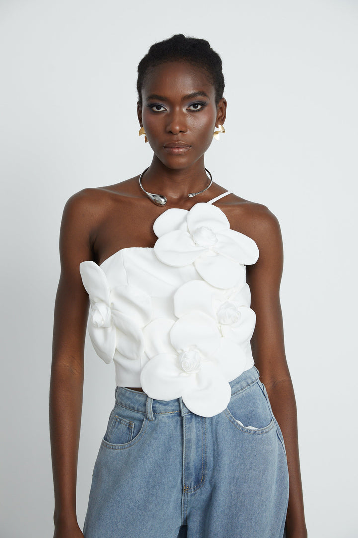 Levoire | Application Florale Top À Dos Nu
