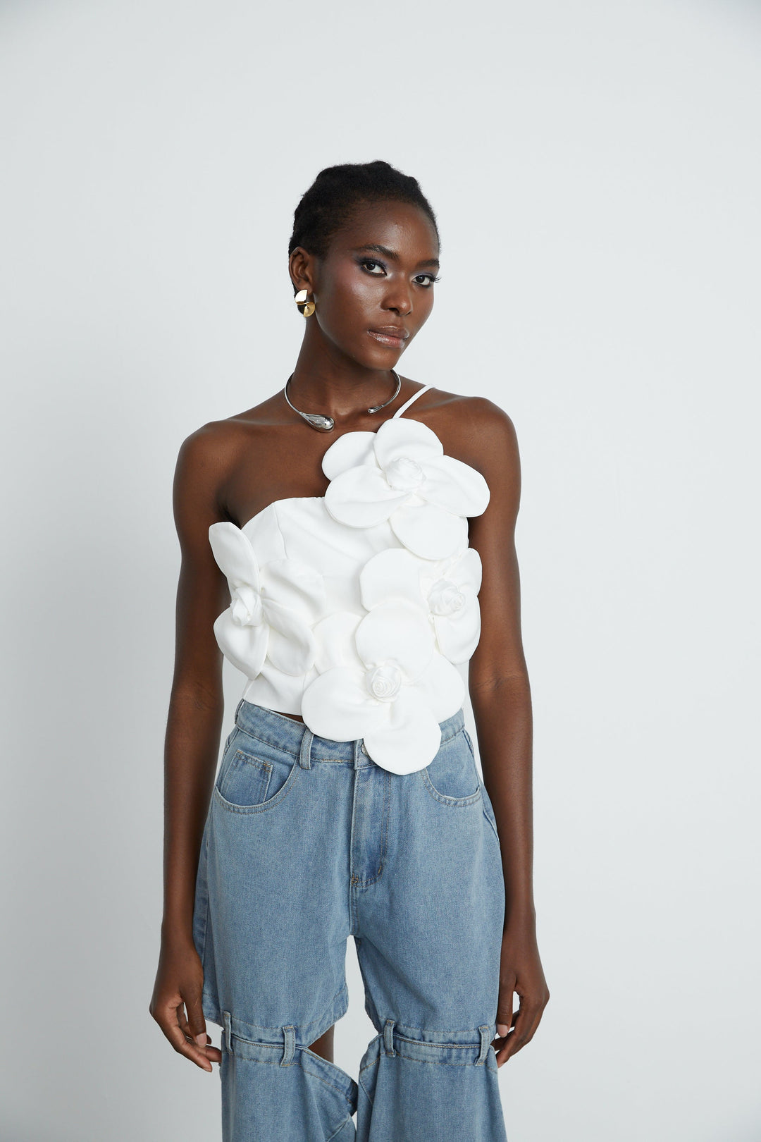 Levoire | Application Florale Top À Dos Nu