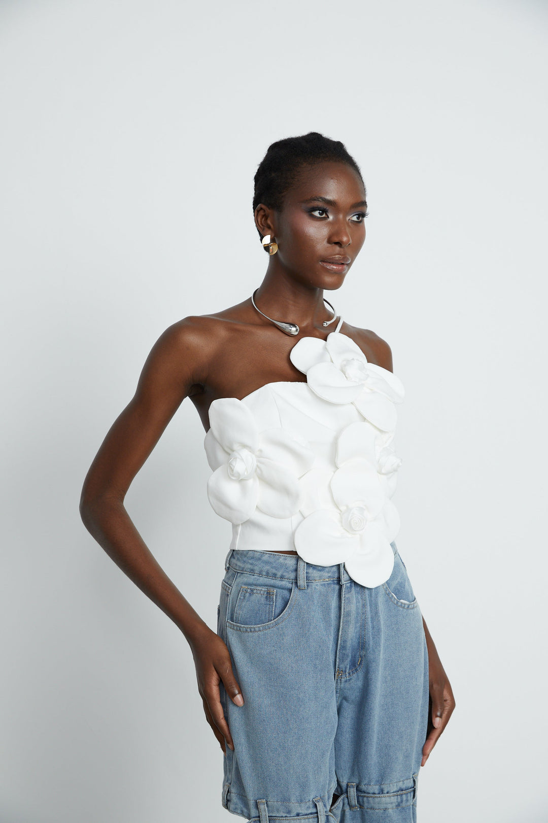 Levoire | Application Florale Top À Dos Nu
