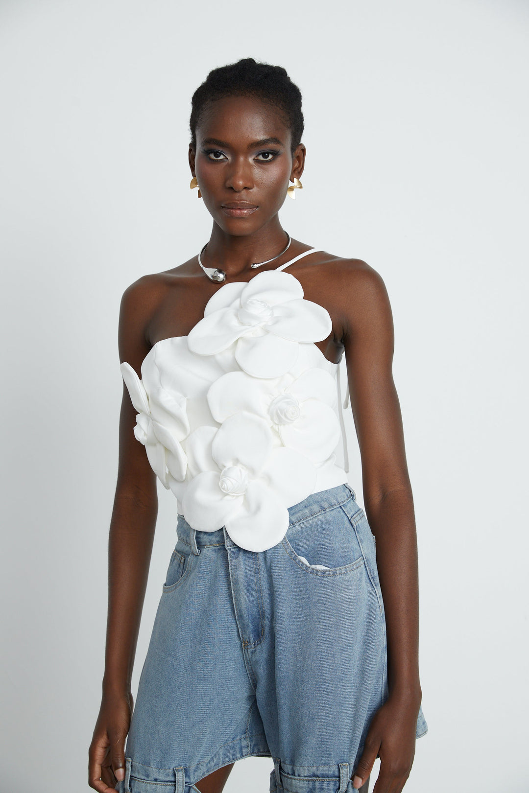 Levoire | Application Florale Top À Dos Nu