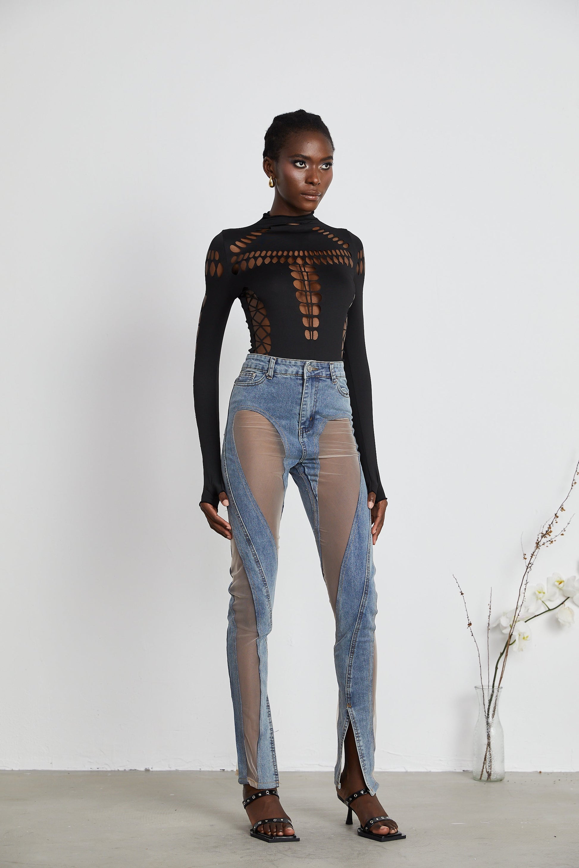 Levoire | Jeans À Panneaux Transparents
