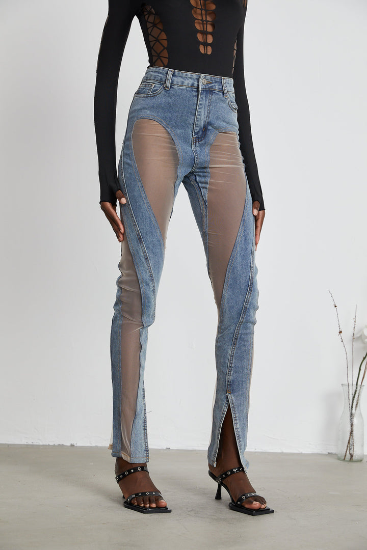 Levoire | Jeans À Panneaux Transparents