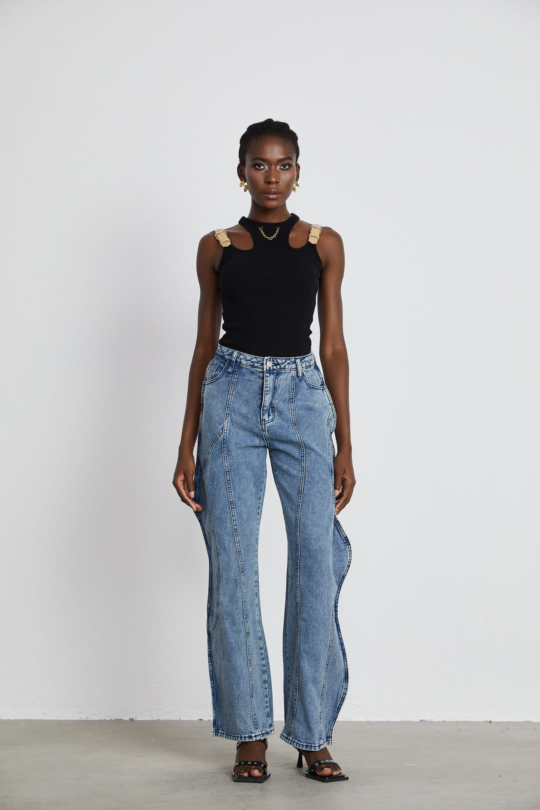 Levoire | Jeans À Jambes Larges Asymétriques